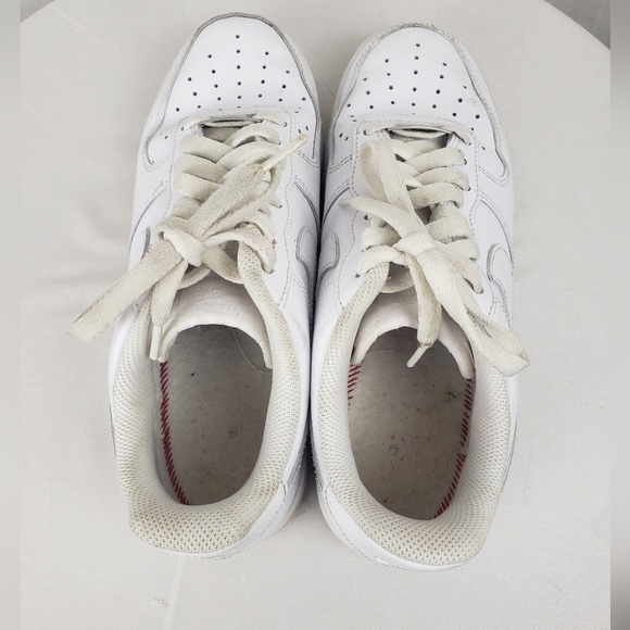 Nike Air Force One's White Leather Shoes Sz 8 - Picture 4 of 8